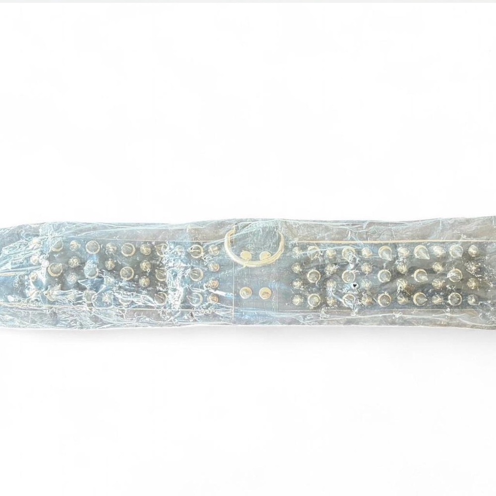 Studded & Spiked Faux Black Leather Dog Collar